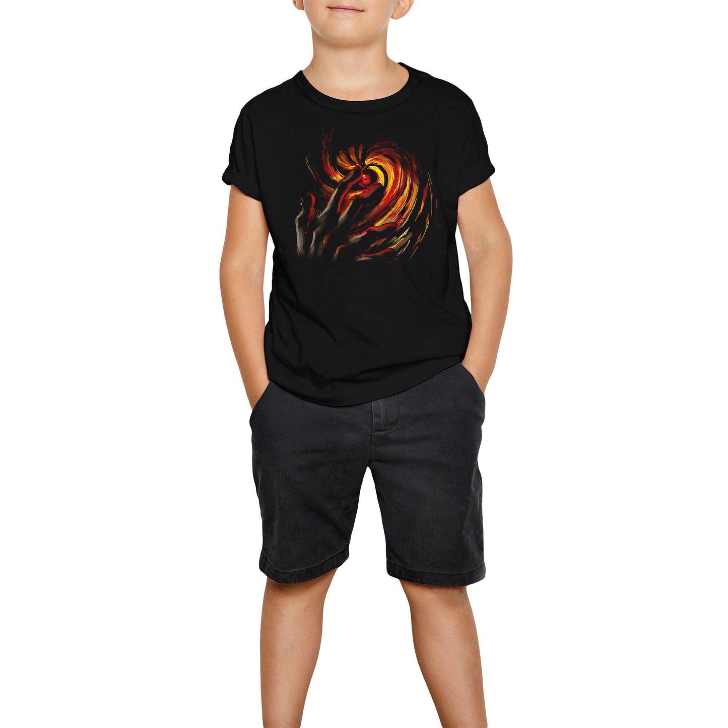 Naruto Uchia Obito Siyah Çocuk Tişört