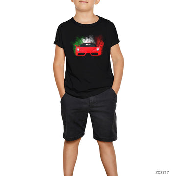Ferrari Colored Smoke Siyah Çocuk Tişört