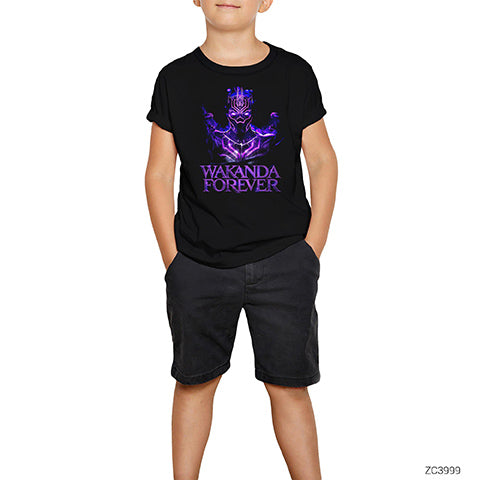 Black Panther Wakanda Forever Siyah Çocuk Tişört