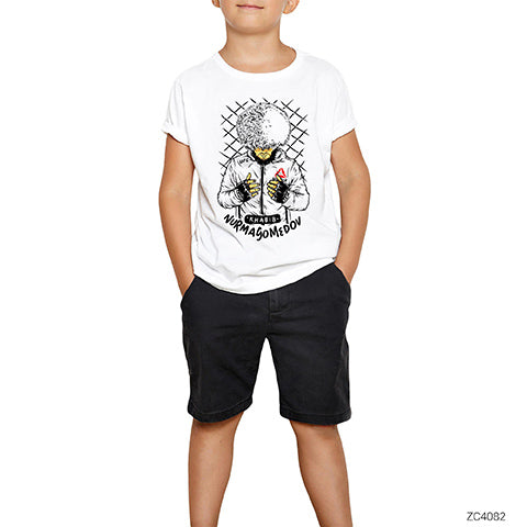 UFC Khabib Nurmagomedov Cartoon Beyaz Çocuk Tişört