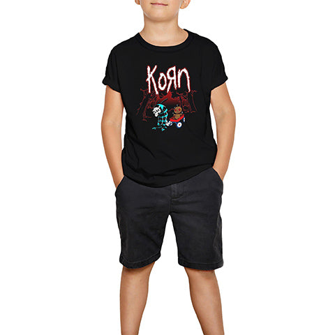 Korn Red Skull Siyah Çocuk Tişört