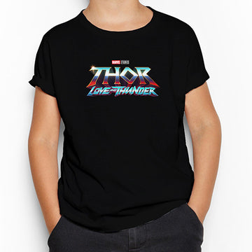 Thor Love And Thunder Logo Blue Siyah Çocuk Tişört