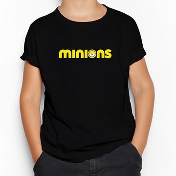 Minions Logo Siyah Çocuk Tişört
