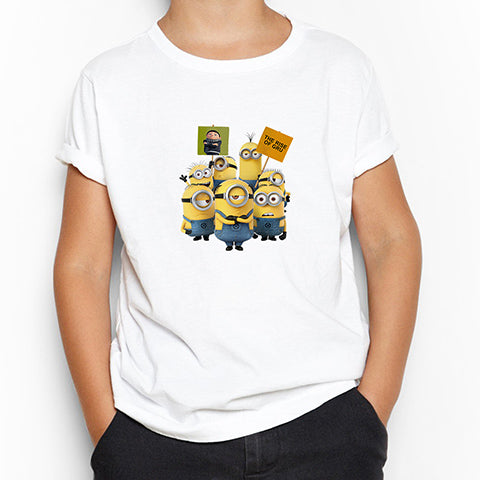 Minions The Rise Of Gru Banner Beyaz Çocuk Tişört
