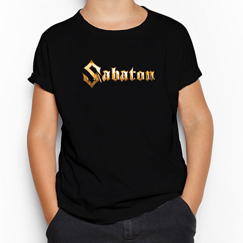 Sabaton Logo Gold Siyah Çocuk Tişört