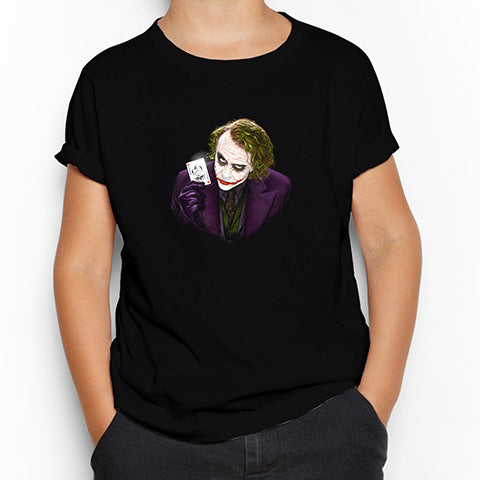 Joker Poker Card Siyah Çocuk Tişört