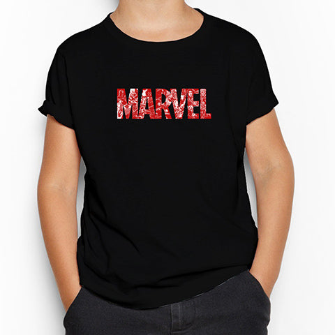 Marvel Heroes in Post 3 Siyah Çocuk Tişört