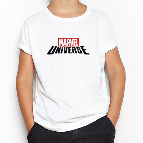 Marvel Universe Logo Beyaz Çocuk Tişört