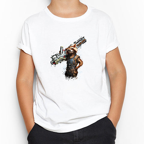 Rocket Raccoon Body Beyaz Çocuk Tişört