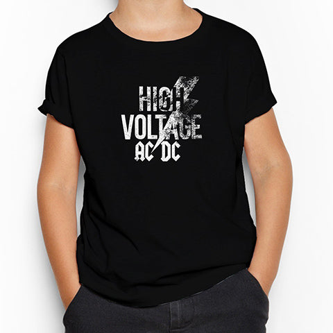 Ac Dc High Voltage Siyah Çocuk Tişört