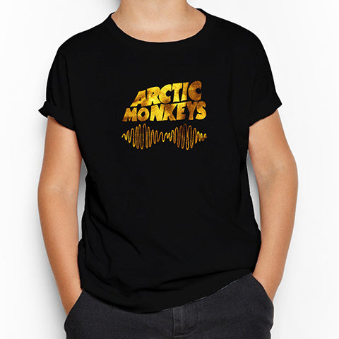 Arctic Monkeys Logo Wave Gold Siyah Çocuk Tişört