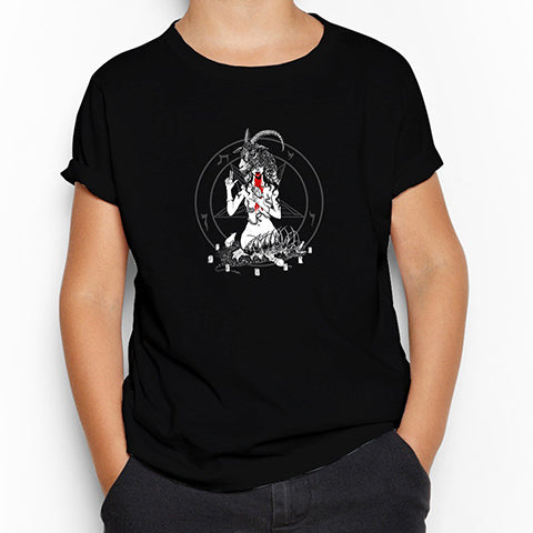 Baphomet Blood Siyah Çocuk Tişört