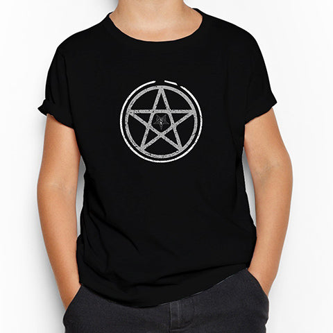 Baphomet Pentagram Siyah Çocuk Tişört