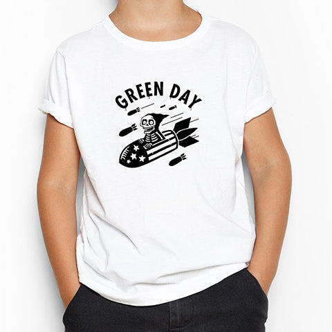 Green Day Skeleton Beyaz Çocuk Tişört
