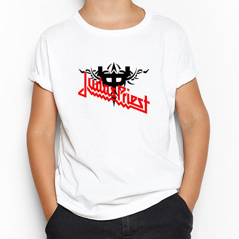 Judas Priest Logo and Figure Beyaz Çocuk Tişört