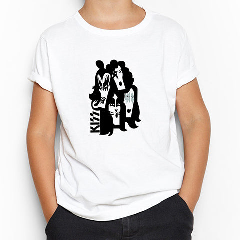 Kiss Cartoon Face Beyaz Çocuk Tişört