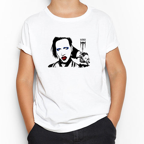 Marilyn Manson Portre Beyaz Çocuk Tişört