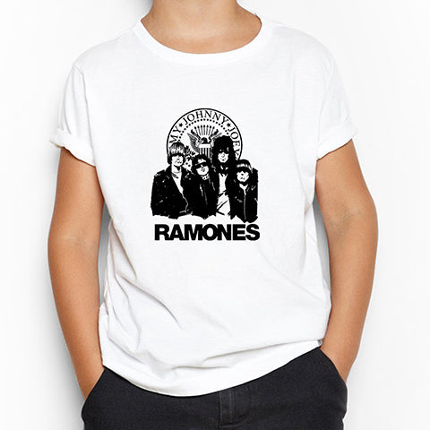 Ramones Logo and Group Beyaz Çocuk Tişört