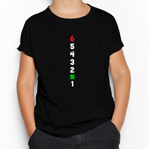 Motocycle Gears 1N23456 Siyah Çocuk Tişört