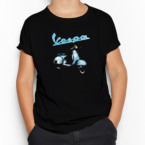 Vespa Vintage Siyah Çocuk Tişört
