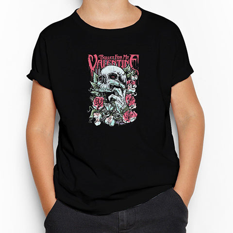 Bullet for My Valentine Skull Roses Siyah Çocuk Tişört