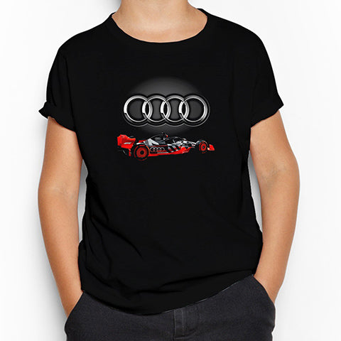 F1 Audi Logo 3D Siyah Çocuk Tişört