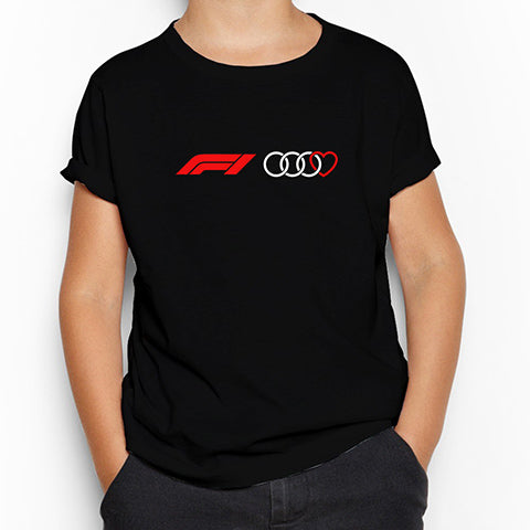 F1 Audi Love Siyah Çocuk Tişört