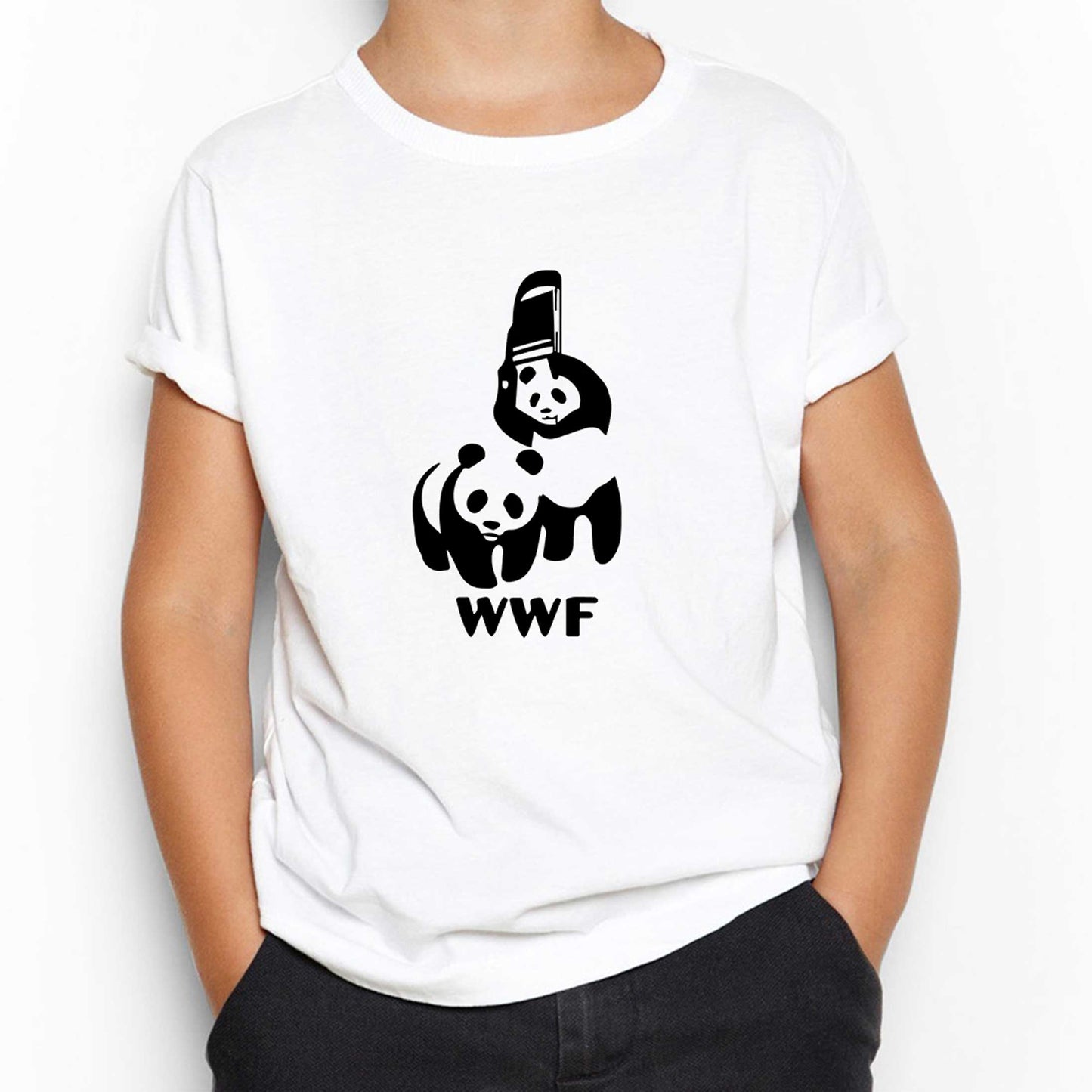 UFC WWF Panda Beyaz Çocuk Tişört