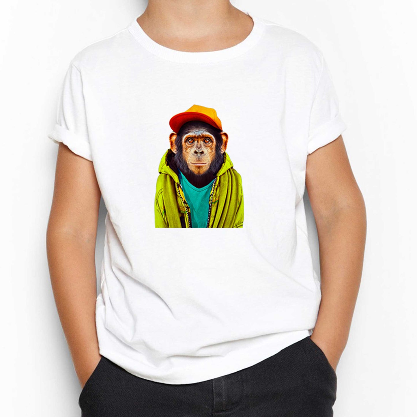 The Monkey Beyaz Çocuk Tişört