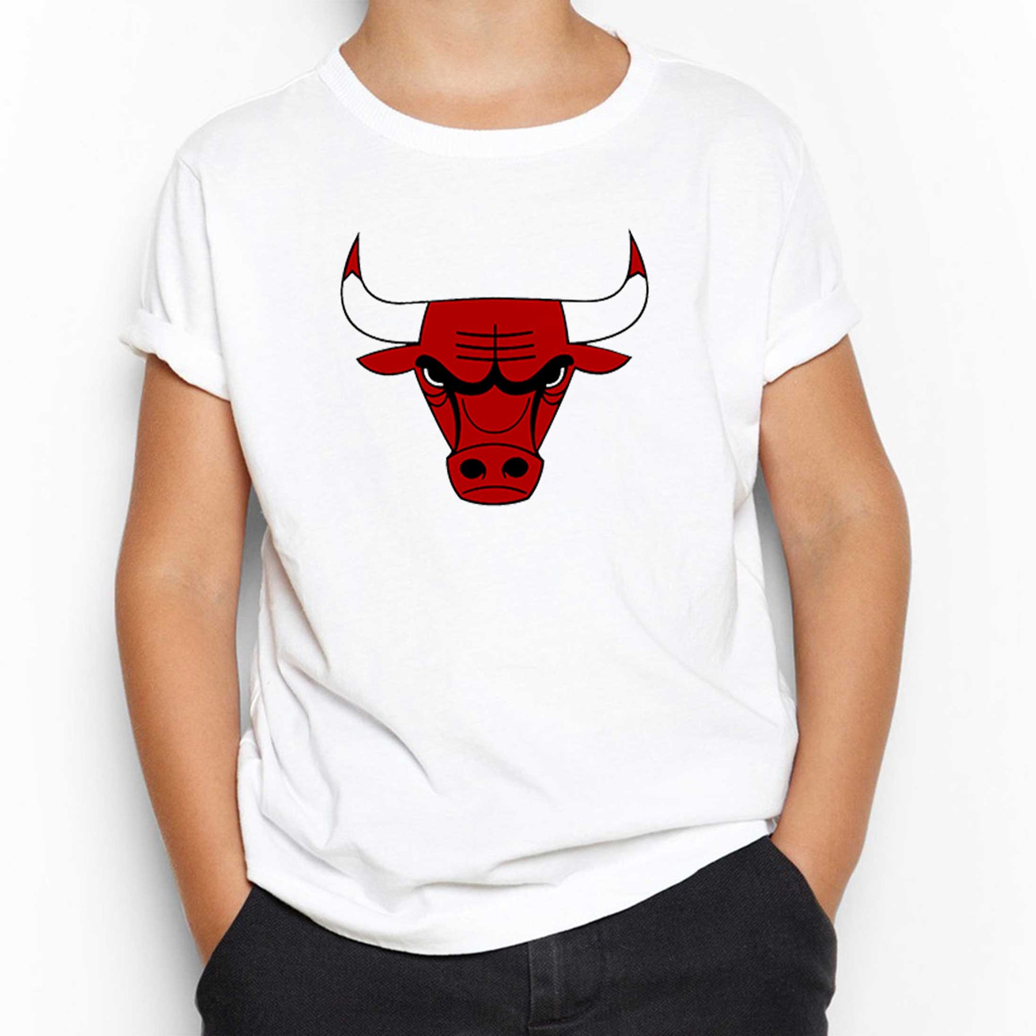 Chicago Bulls Logo Beyaz Çocuk Tişört