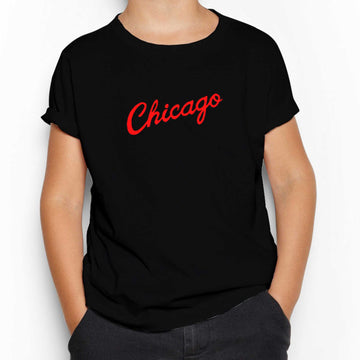 Chicago Yazı Siyah Çocuk Tişört