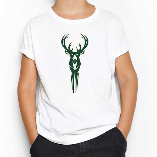 Milwaukee Bucks Logo Beyaz Çocuk Tişört