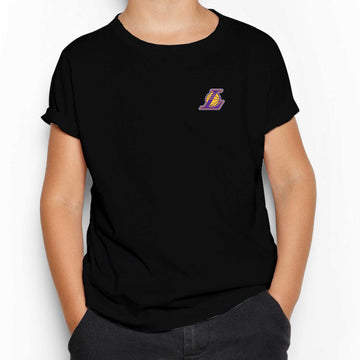 Los Angeles Lakers Logo Siyah Çocuk Tişört