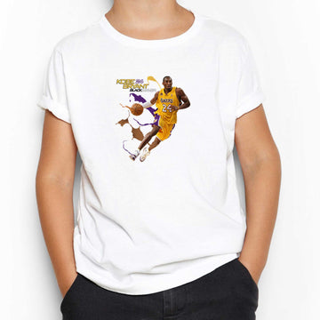 Kobe Bryant 24 Yellow Mamba Beyaz Çocuk Tişört