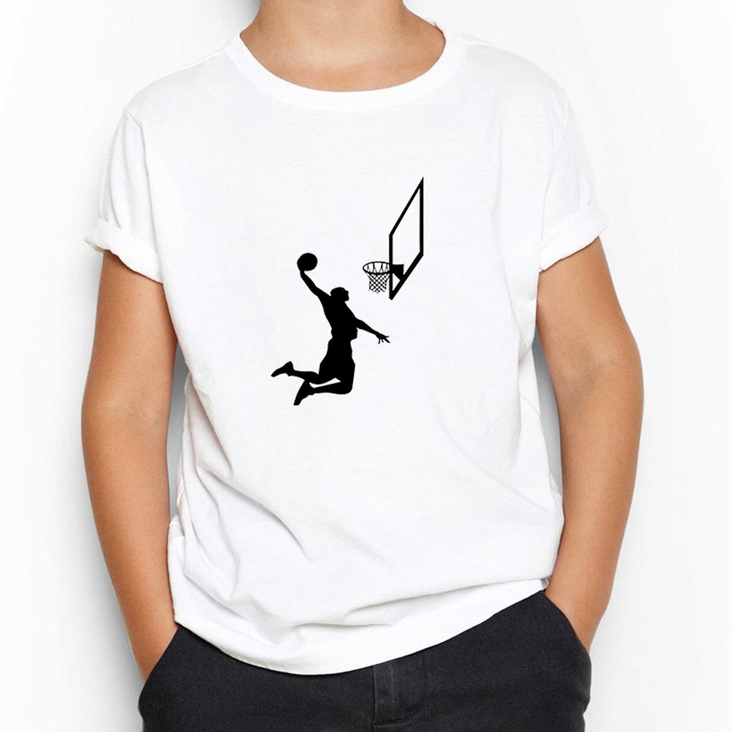 Basketball Smack Silhouette Beyaz Çocuk Tişört