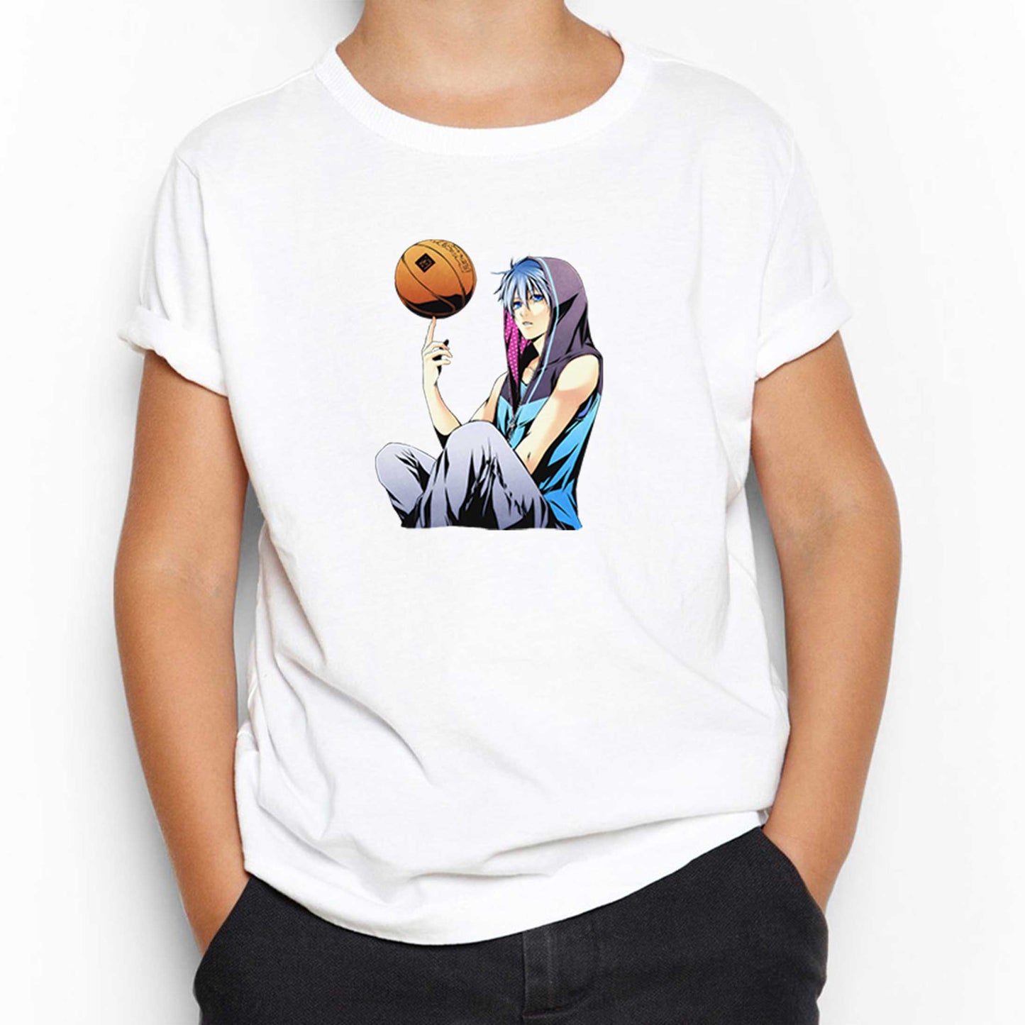 Basketball Blue Player Anime Beyaz Çocuk Tişört