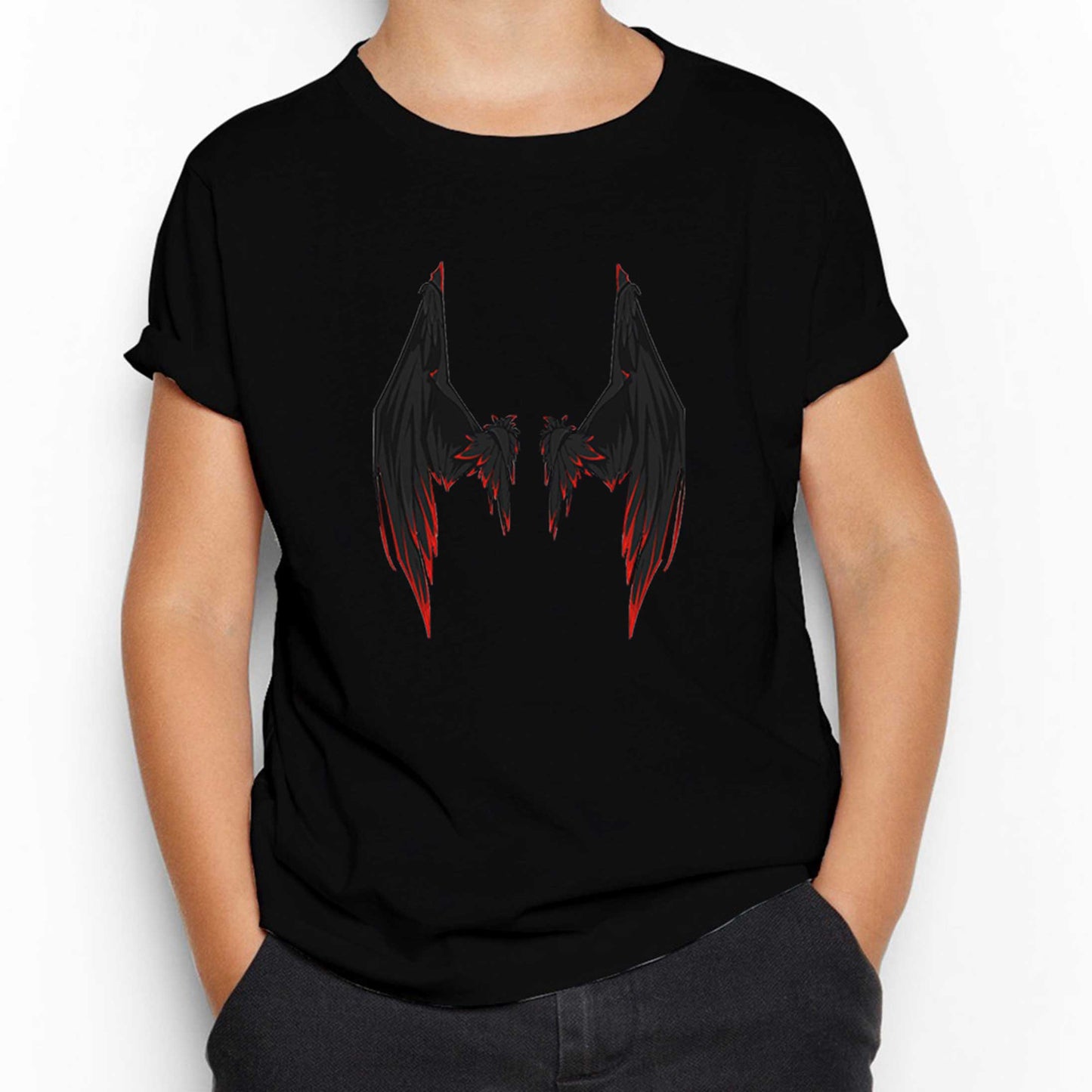 Lucifer Black Wing Siyah Çocuk Tişört