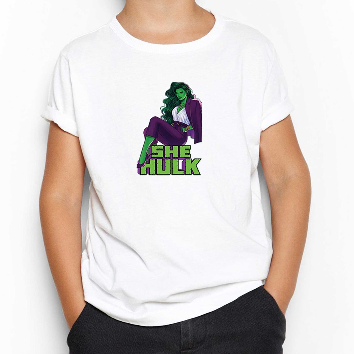 She Hulk Digital Beyaz Çocuk Tişört