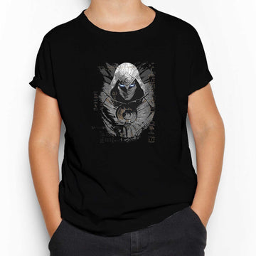 Moon Knight Warrios Face Siyah Çocuk Tişört