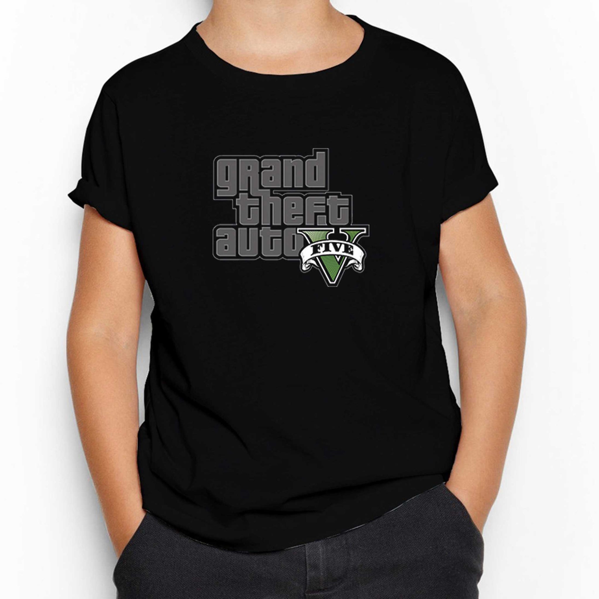 Grand Theft Auto Cobweb Logo Siyah Çocuk Tişört