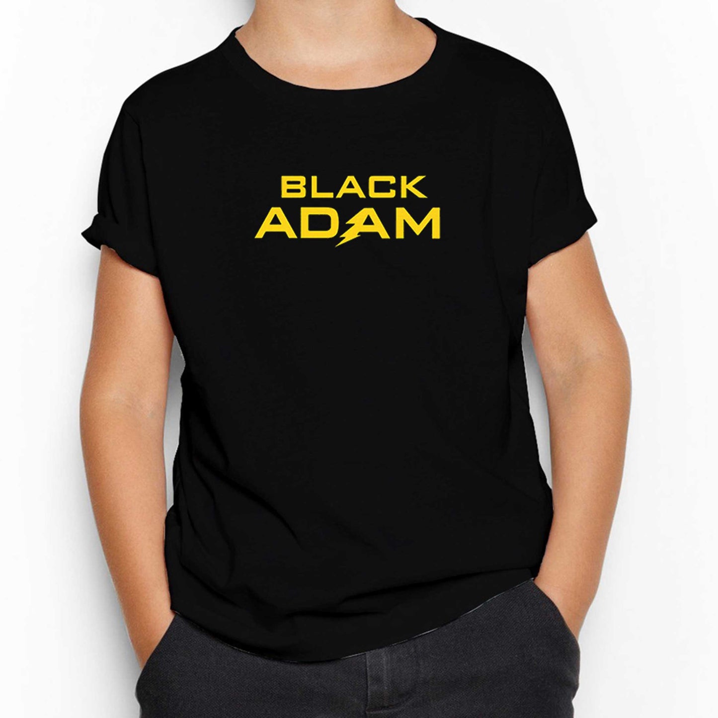 Black Adam Yellow Text Siyah Çocuk Tişört