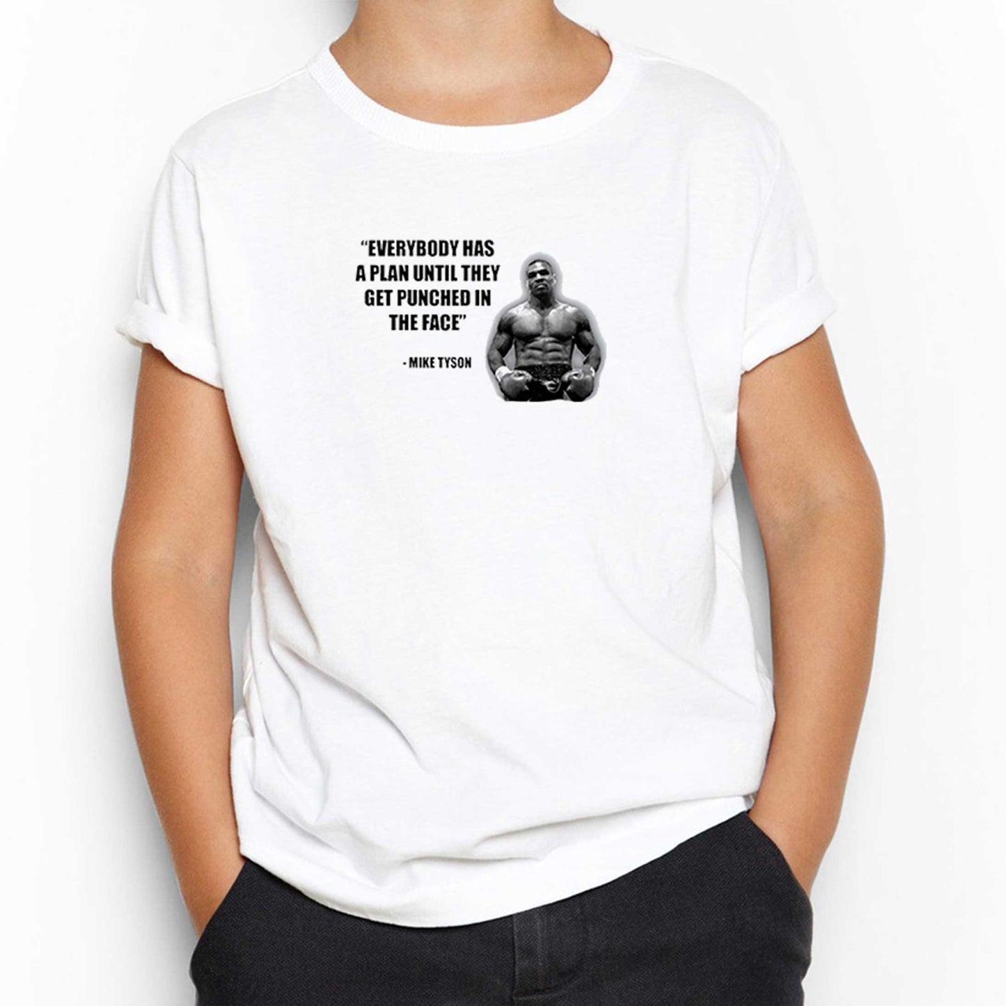Mike Tyson Fighter Quote Beyaz Çocuk Tişört