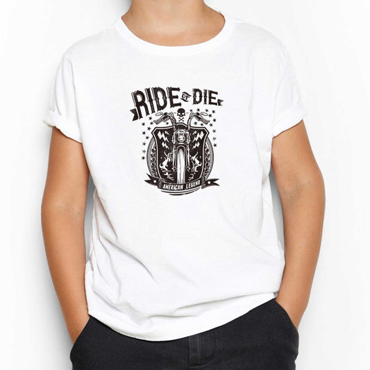 Ride Die Silhouette Beyaz Çocuk Tişört