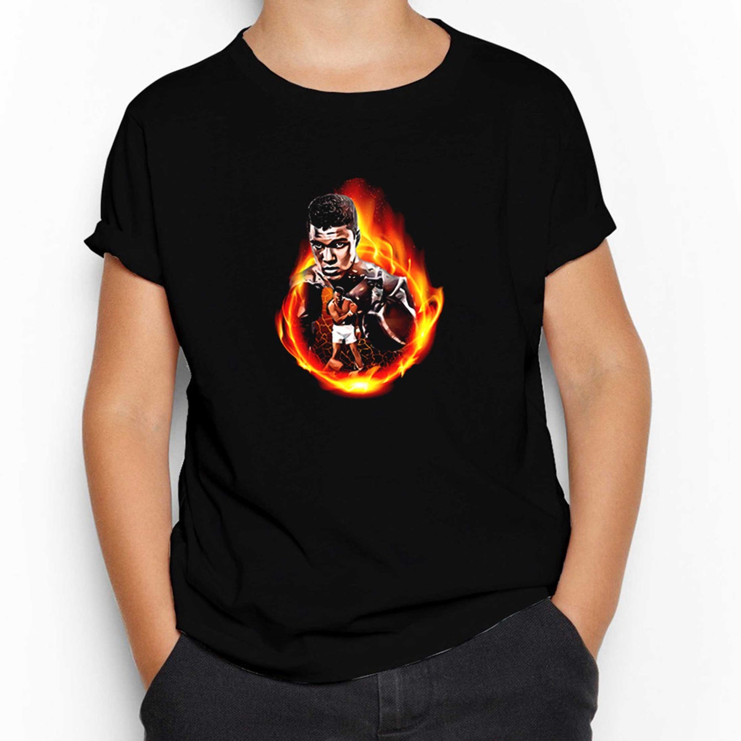 Muhammed Ali Dragon Siyah Çocuk Tişört