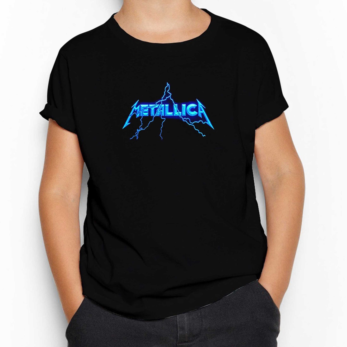 Metallica Logo Lightning Siyah Çocuk Tişört
