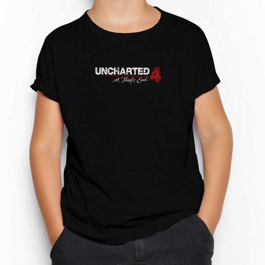 Uncharted 4 Logo Siyah Çocuk Tişört