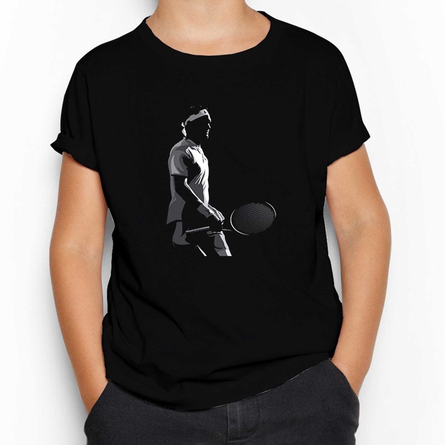 Roger Federer Siluet Siyah Çocuk Tişört