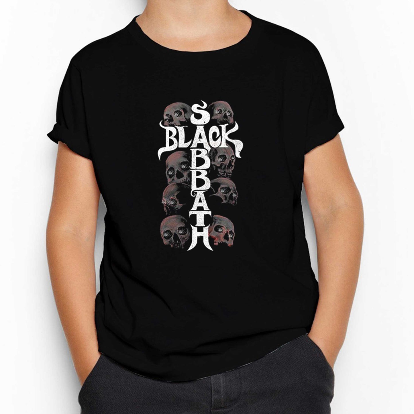 Black Sabbath Skull Siyah Çocuk Tişört