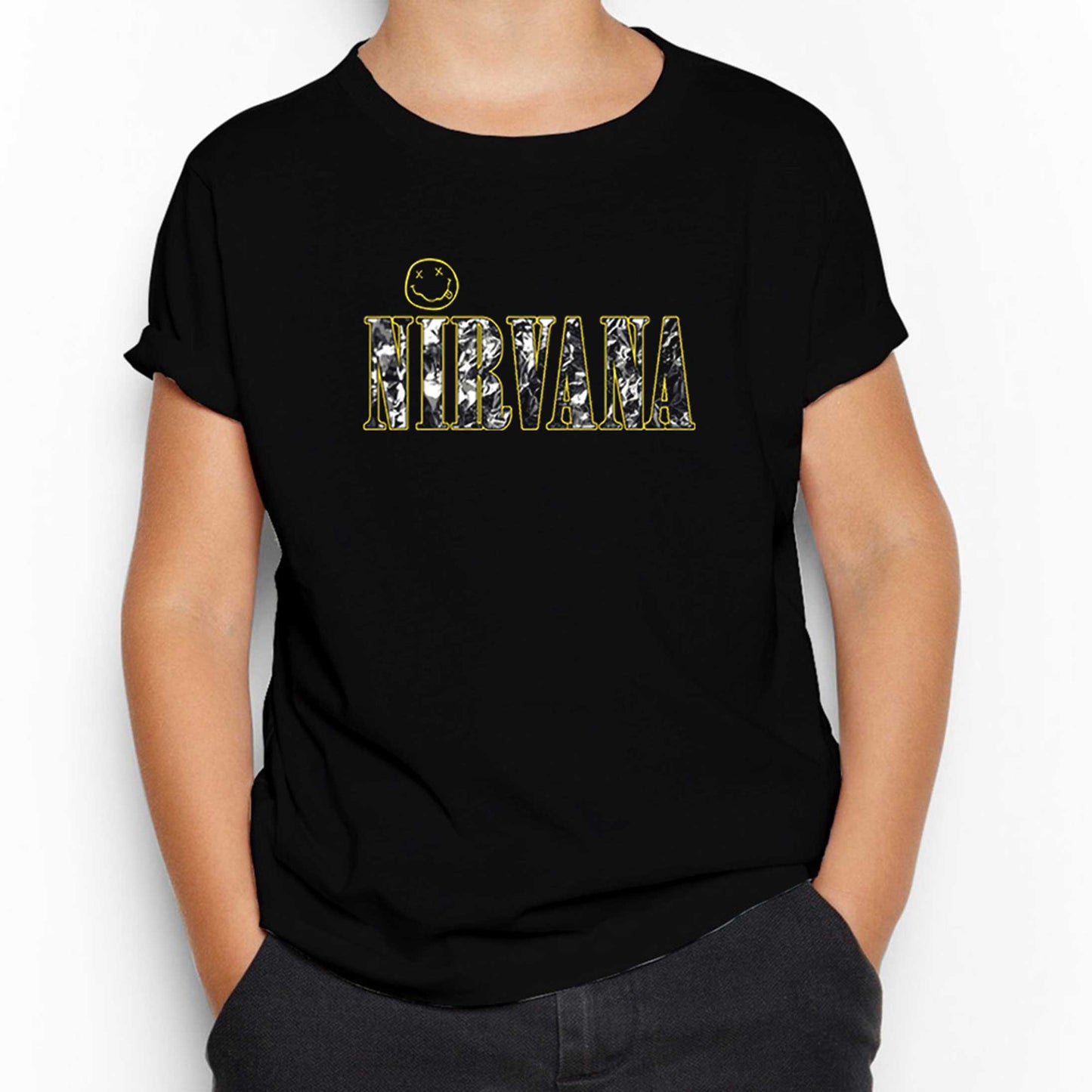 Nirvana Logo ve Yazı Siyah Çocuk Tişört