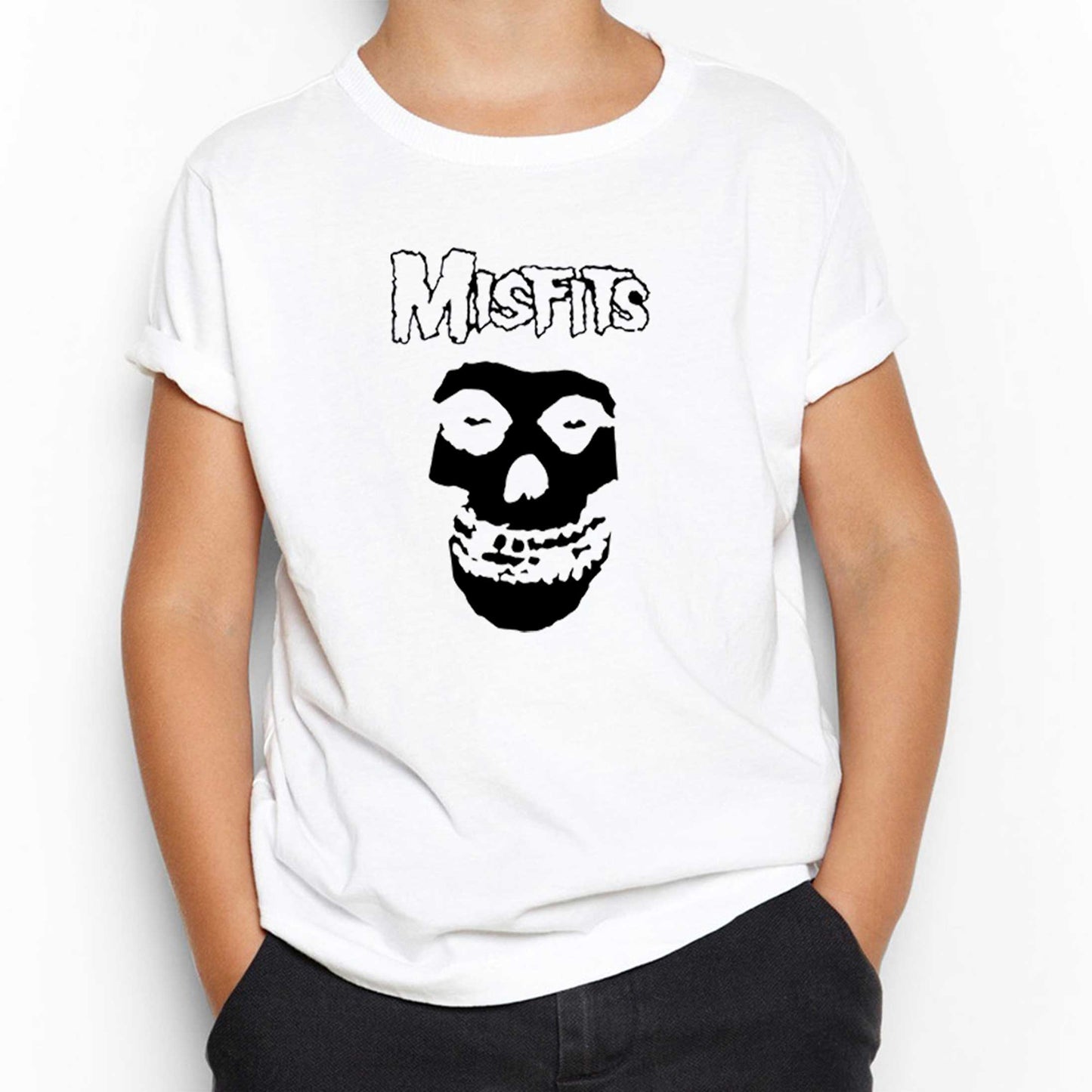 Misfits Skull Beyaz Çocuk Tişört